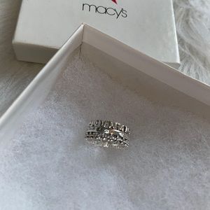 Macy’s Silver Butterfly Flower Ring LIKE NEW 6